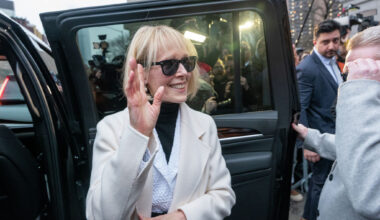 E. Jean Carroll departs a Manhattan federal court at the conclusion of her defamation suit against Donald Trump in January 2024, when she was awarded $83.3 million. (Photo by Spencer Platt/Getty Images)