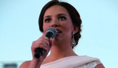 Ruby Lowder of Girard, who would later be crowned queen, answers a question on stage during the Macoupin County Fair Queen Pageant on Wednesday, June 3, 2026. 