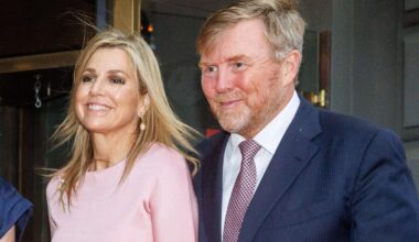 Queen Máxima dazzles in metallic gold and blush pink at Holland Festival with stunning gemstone drop earrings