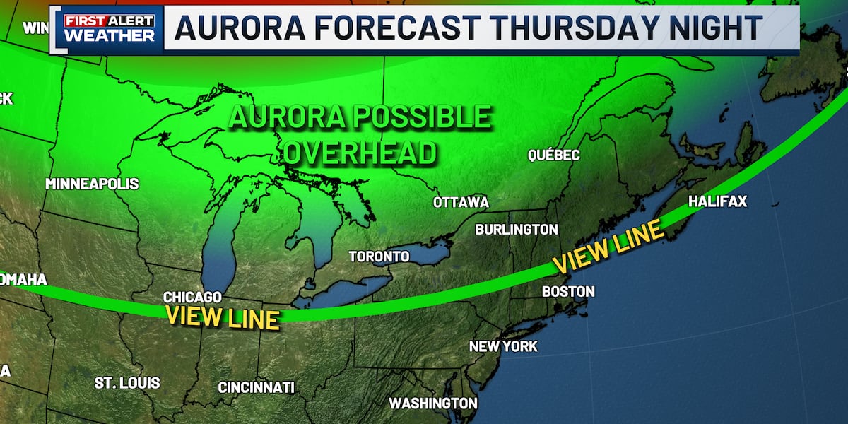 UPDATE: Aurora forecast for Vt., NY, and NH, Thursday night due to ‘G3′ geomagnetic storm