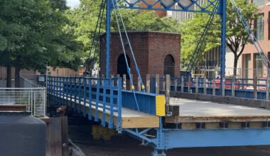 The soon-to-reopen Carroll Street Bridge, in its retracted position. Photo: NYC DOT