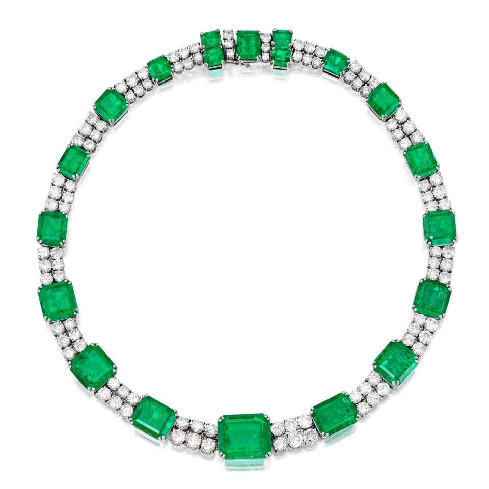 Colombian emerald and diamond necklace that sold for sold for $541,800