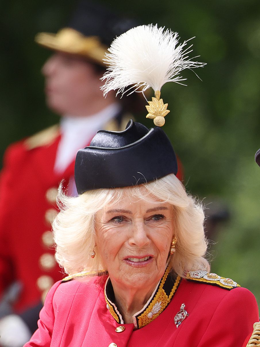 LONDON, ENGLAND - JUNE 13: King Charles III and Queen Camilla during Trooping The Colour 2026 on June 13, 2026 in London, England. (Photo by Neil Mockford/Getty Images)