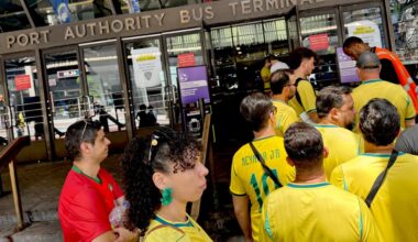 Pumped-up World Cup fans pack buses to watch Brazil vs. Morocco as games kick off here