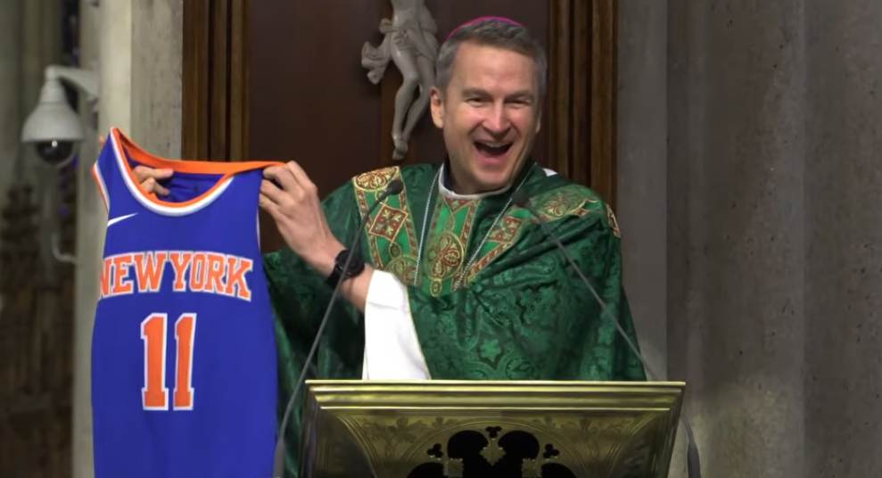 Knicks jersey, FIFA shirt and a Puerto Rican parade hat: Archbishop embraces NYC's big weekend