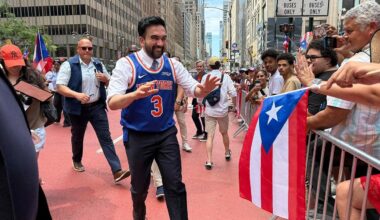 NYC Mayor Zohran Mamdani celebrates with Knicks champ at local parade