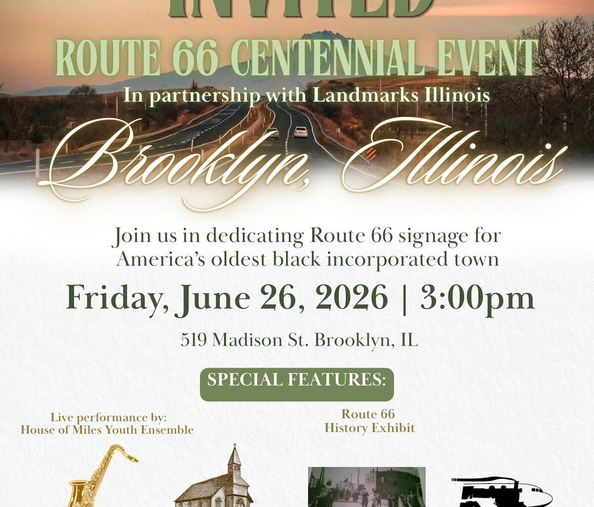 Reconnecting Brooklyn to the Mother Road: Landmarks Illinois & the Village of Brooklyn, Ill. Host Route 66 Centennial Event June 26