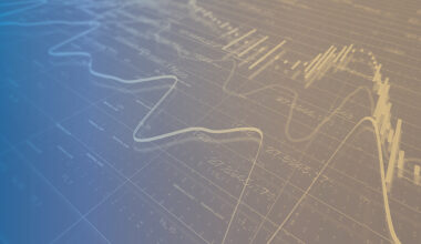 decorative illustration: chart and stock prices background.