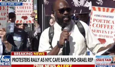 Protesters rally in Brooklyn after coffee shop bans pro-Israel Democrat