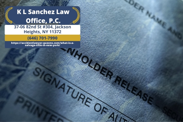 Queens Car Accident Attorney Keetick L. Sanchez Explains How Salvage Titles Work in New York