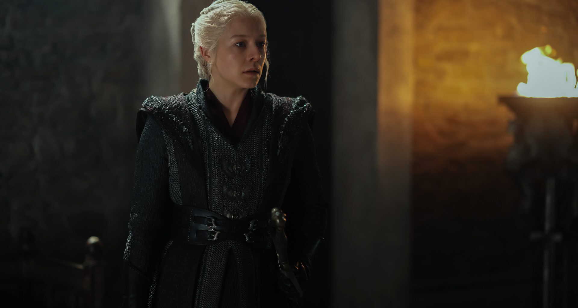 Queen Rhaenyra approaches the Iron Throne
