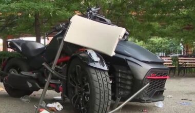 Woman charged, 13 injured after motorcycle plows into crowd at Brooklyn park