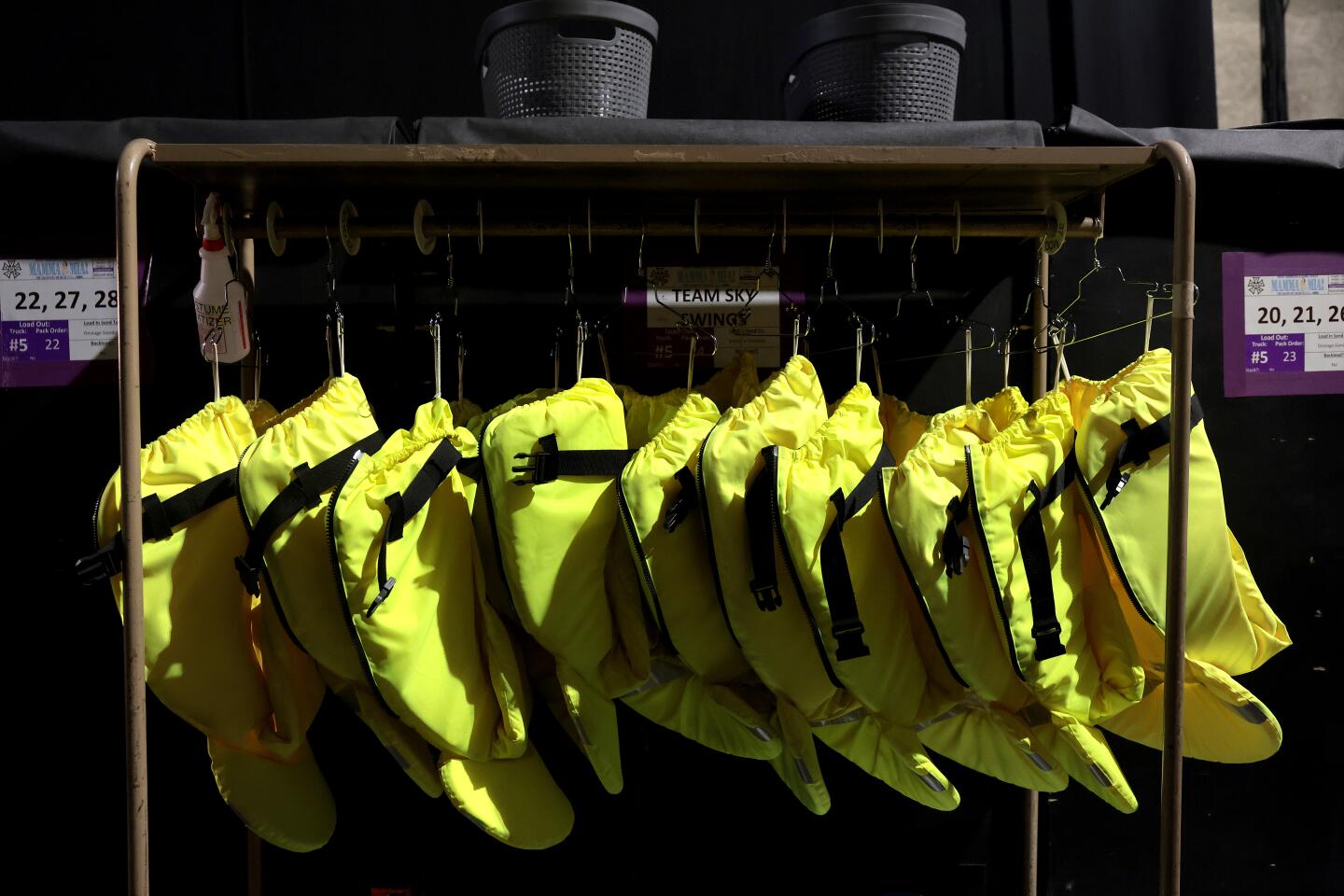 Life jackets backstage for a musical number.