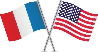 American and French flags.