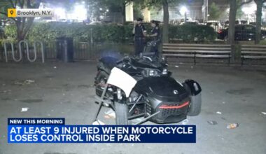 12 injured when motorcycle strikes group inside Commodore Barry Park in Brooklyn