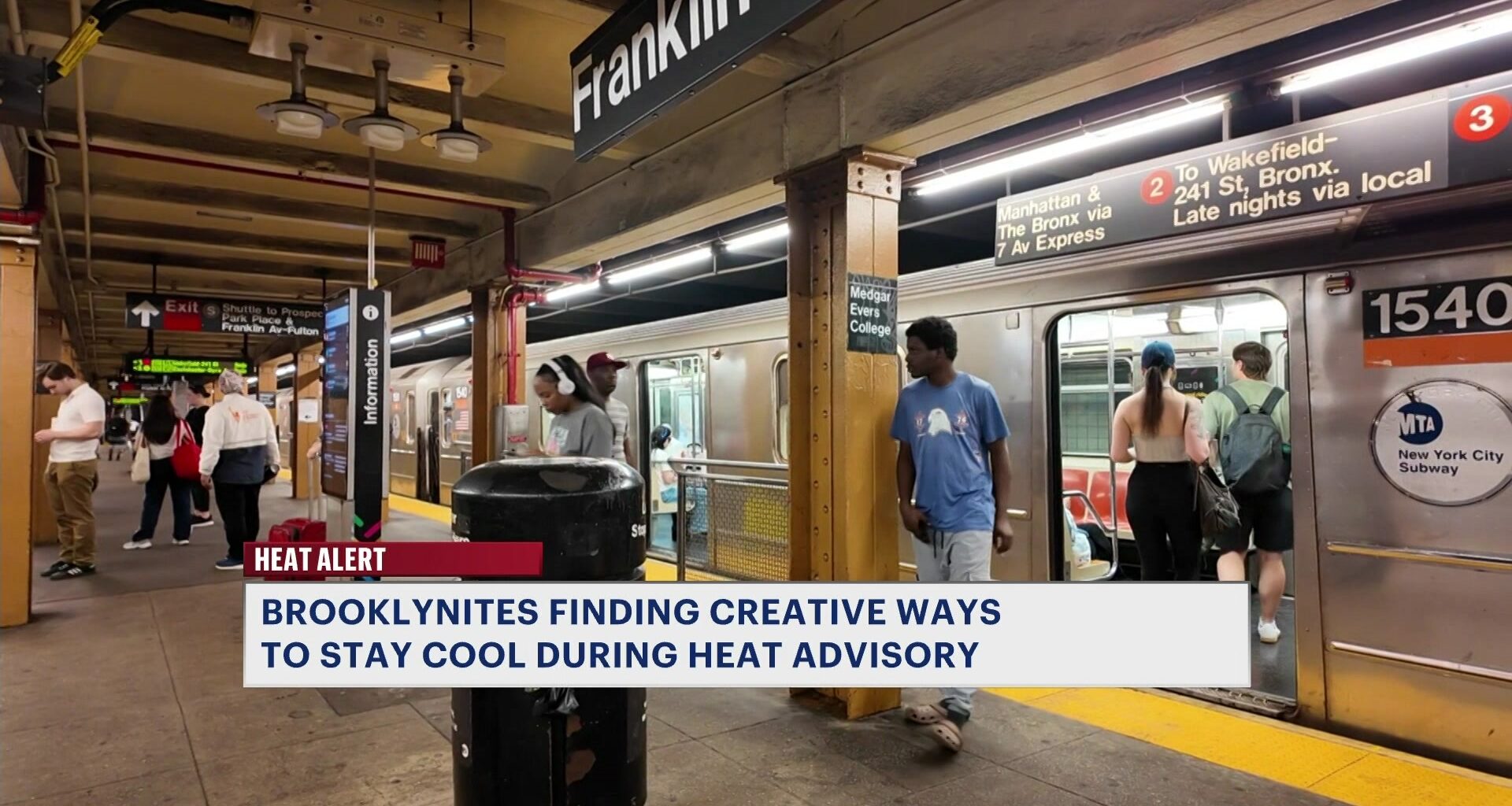 News 12 | Brooklyn | Subway Riders Find Creative Ways To Beat Nycs Heat During Their Commute