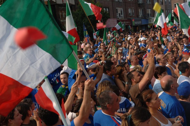 Fans celebrate ItalyÕs World Cup Final win on July 9, 2006 on 18th Ave. in Bensonhurst, Brooklyn.