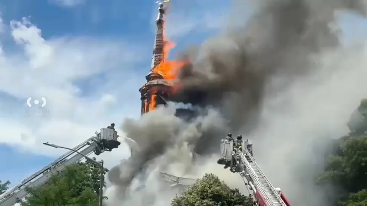 Massive fire breaks out at historic South Bushwick Reformed Church in Brooklyn