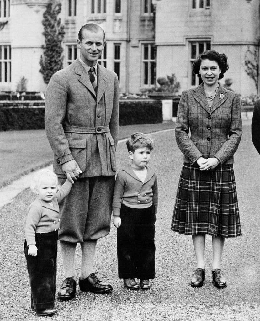 The royal family in the grounds of Balmoral Castle in Scotland, 26th September 1952