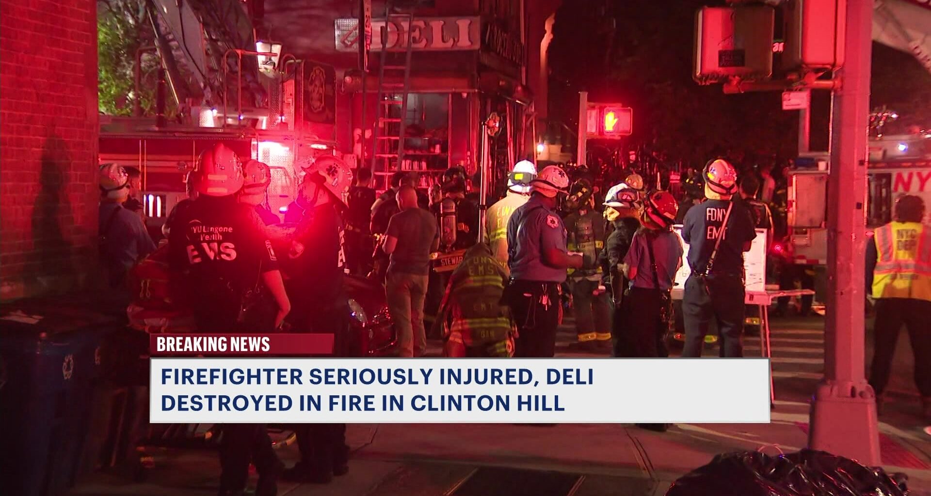 News 12 | Brooklyn | Fire Tears Through Clinton Hill Deli Injures Firefighter And Residents