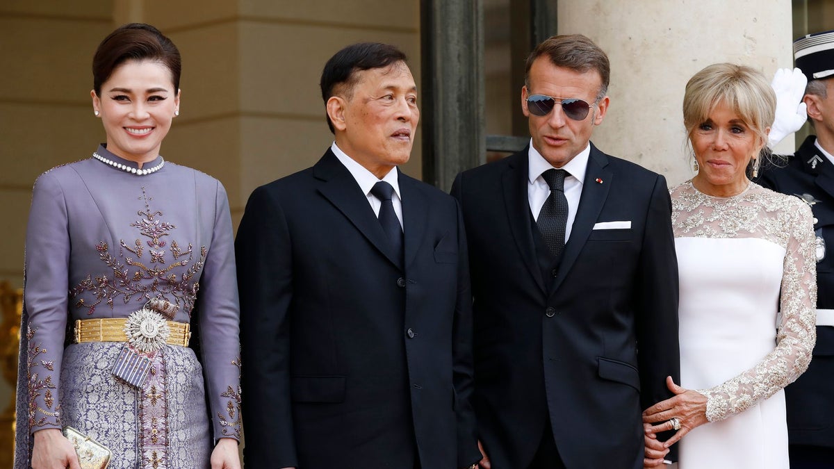 Queen Suthida makes a statement in a spectacular diamond necklace at Paris state dinner
