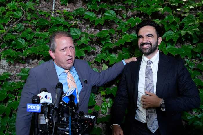 Brad Lander with Mayor Zohran Mamdani after winning democratic primary for congress