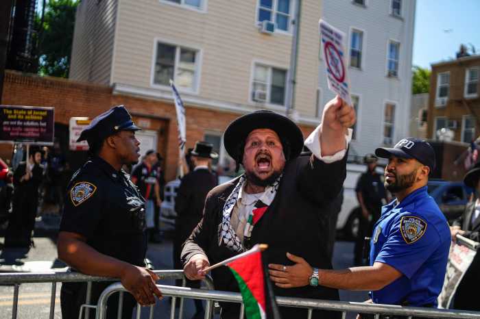 police managing a protest in Brookyn