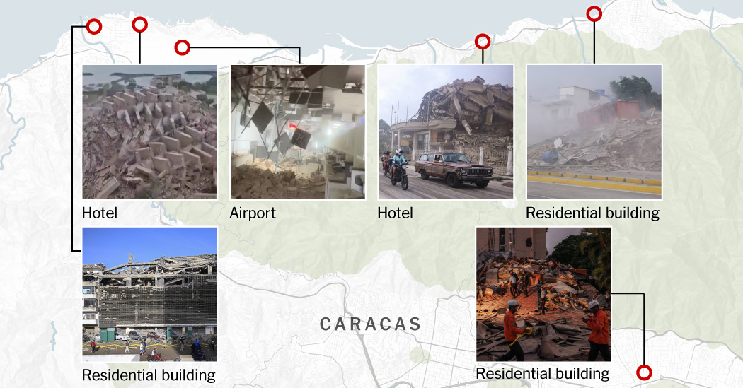 Vast Destruction Along Venezuela’s Coast After Earthquakes, in Maps and Photos