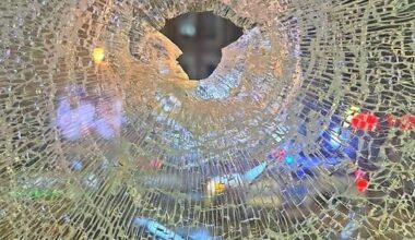 A rogue bullet from the incident went through the window of Bronx Public. No bystanders were harmed.