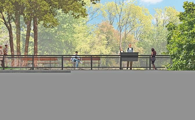 Renderings released by the city show planned bike lanes, greenery and foliage.