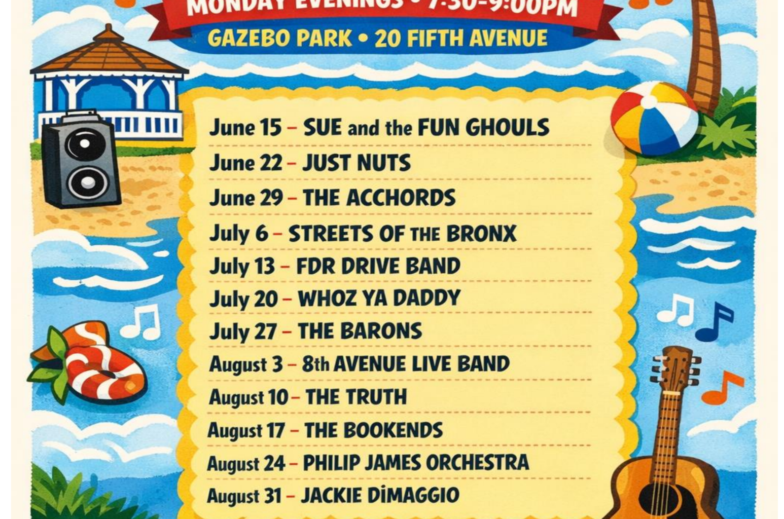 Pelham Rec’s summer concert series at Gazebo Park returns on Monday, June 15 – Pelham Examiner