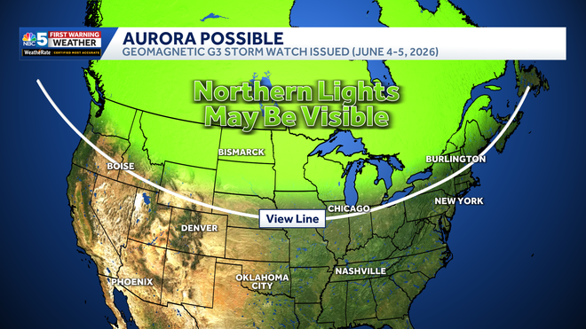 Northern Lights Possible Potential aurora viewing Thursday night across the northern United States.