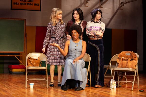 Audrey Corsa, Kristolyn Lloyd, Irene Sofia Lucio and Adina Verson in the Broadway production of Liberation by Bess Wohl, directed by Whitney White ©Little Fang