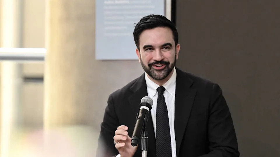 Jun 2, 2026; New York, New York, USA; New York City mayor Zohran Mamdani speaks during an event for the FIFA World Cup Trophy Tour at American Museum of Natural History. Mandatory Credit: John Jones-Imagn Images© John Jones-Imagn Images