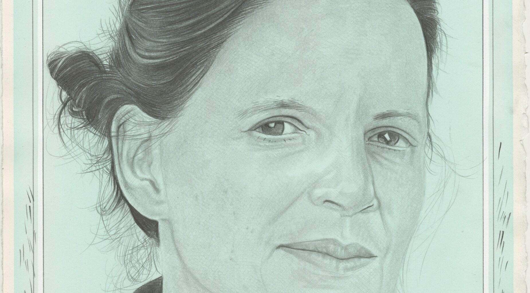 Portrait of Mary Ellen Carroll, pencil on paper by Phong H. Bui.