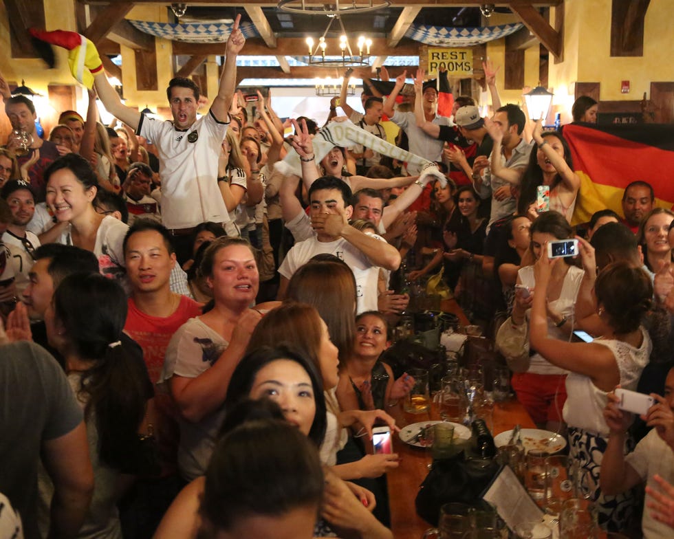 Soccer Fans Gather To Watch Argentina v Germany World Cup Final Match In New York City
