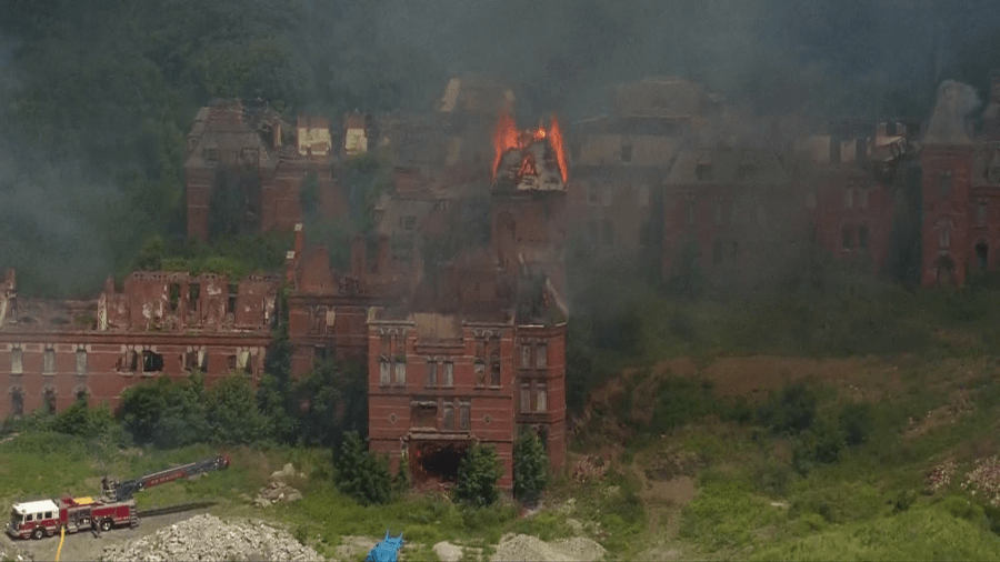 Sprawling fire consumes historic New York psychiatric center