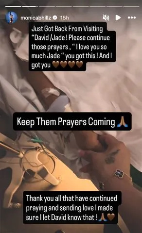 Monica Beverly Hillz with 'Drag Race' star Jade in hospitalCredit: Monica Beverly Hillz/Instagram