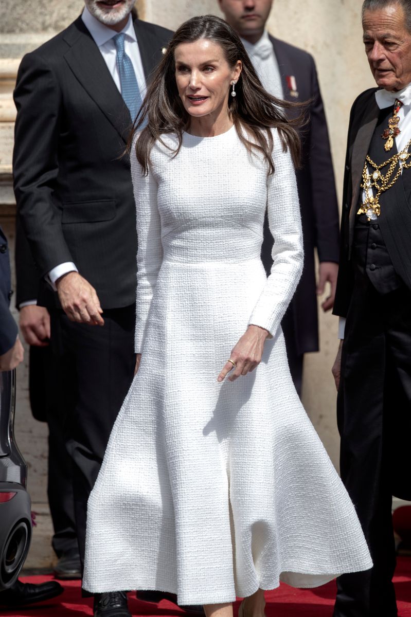 Queen Letizia and King Felipe VI meet Pope Leo XIV during a private audience at the Vatican on March 20, 2026.
