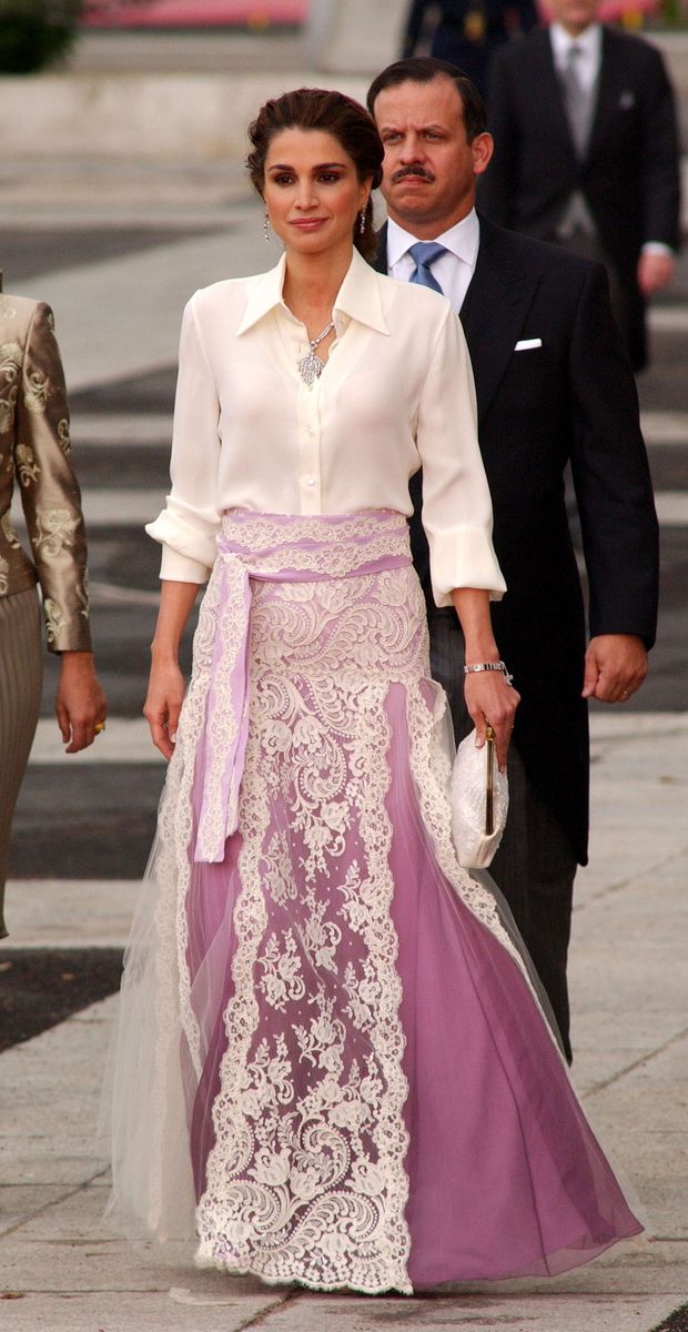 Rania's Givenchy Couture look remains one of the most influential royal wedding guest outfits of the modern era.