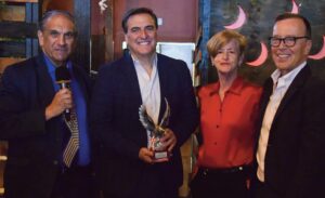 (L. to r.): Tony Barsamian, Chairman of the BID; Senator Michael Gianaris; Marie Torniali, Executive Director of the BID; Kevin Foley, President of the BID.