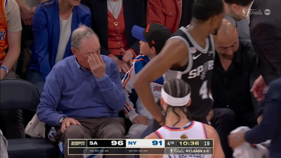 The 84-year-old looked a little shaken up afterward, but appeared otherwise unscathed. ABC