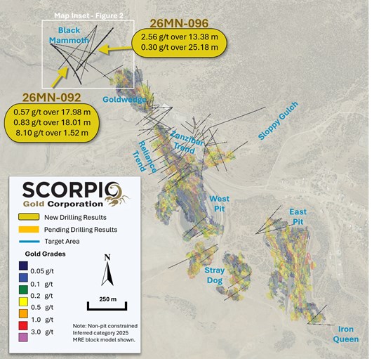 Scorpio Gold Drills 2.56 g/t Gold over 13.38 Metres from 293.28 Metres Within Manhattan Caldera, at Black Mammoth