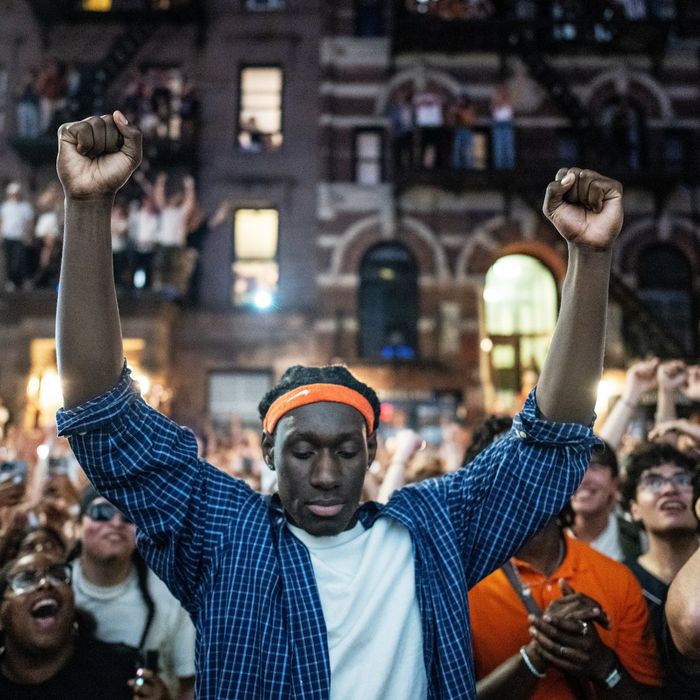 Knicks fans after Game 5 on Saturday night.