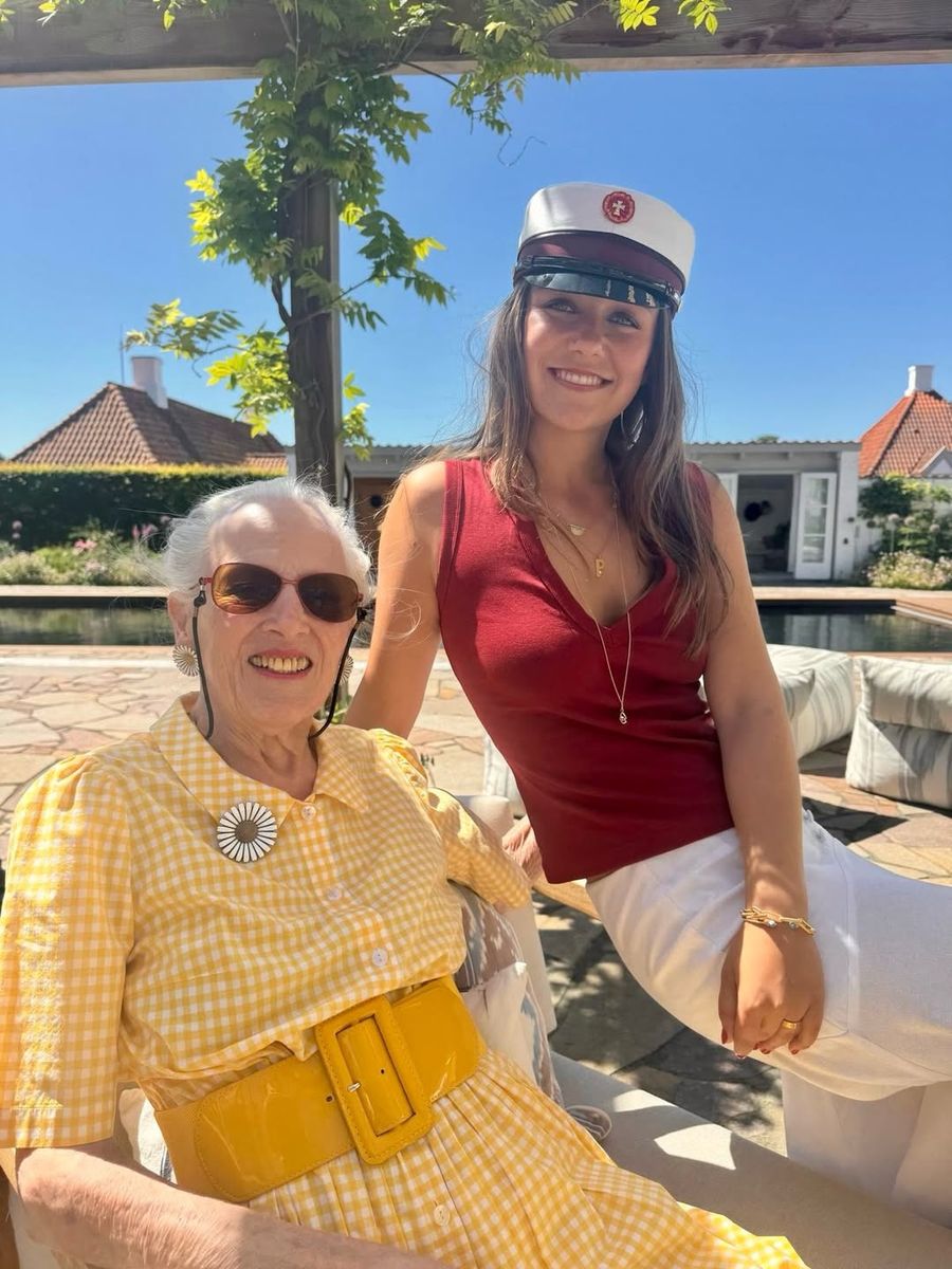 Queen Margrethe looked radiant as she joined Princess Isabella for a family celebration at Fredensborg.