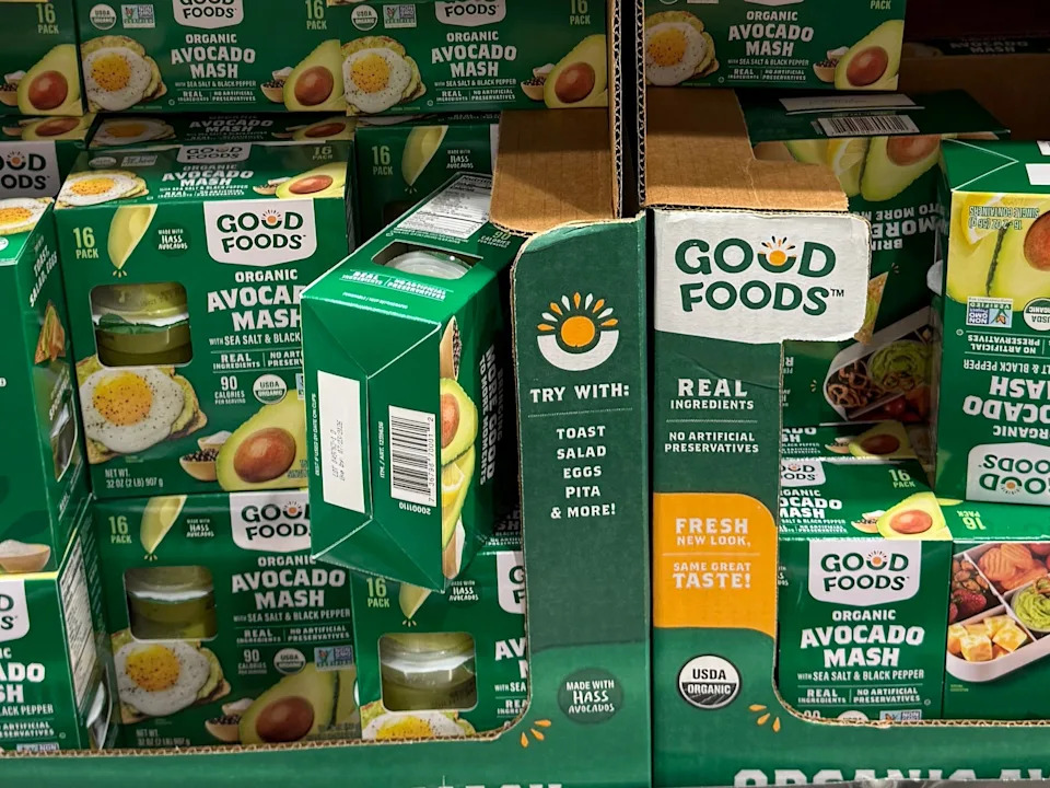 Multiple containers of Good Foods avocado mash.
