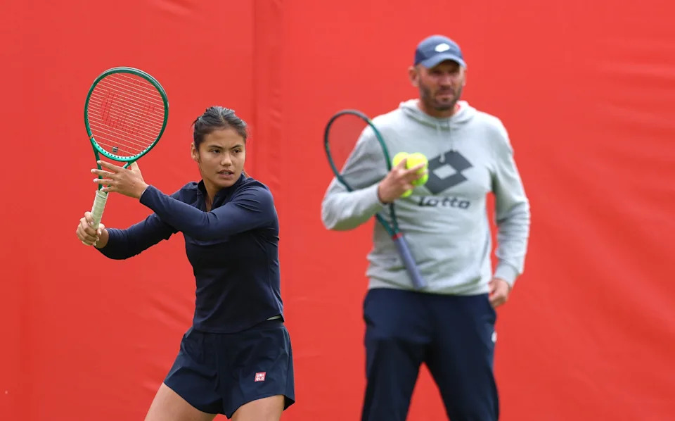 Emma Raducanu (left) with coach Andrew Richardson