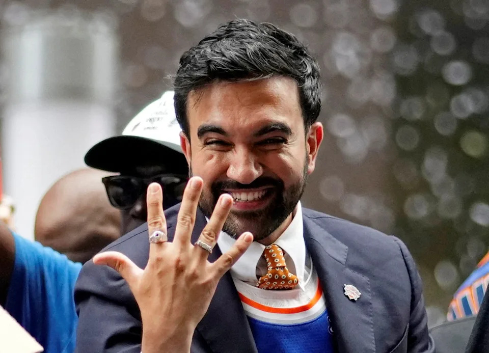 During the NBA Finals, Zohran Mamdani said he had been on minoxidil for six months. Pictured here celebrating the historical NBA win at the New York Knicks Parade in New York City on June 18, 2026. / Eduardo Munoz/Reuters