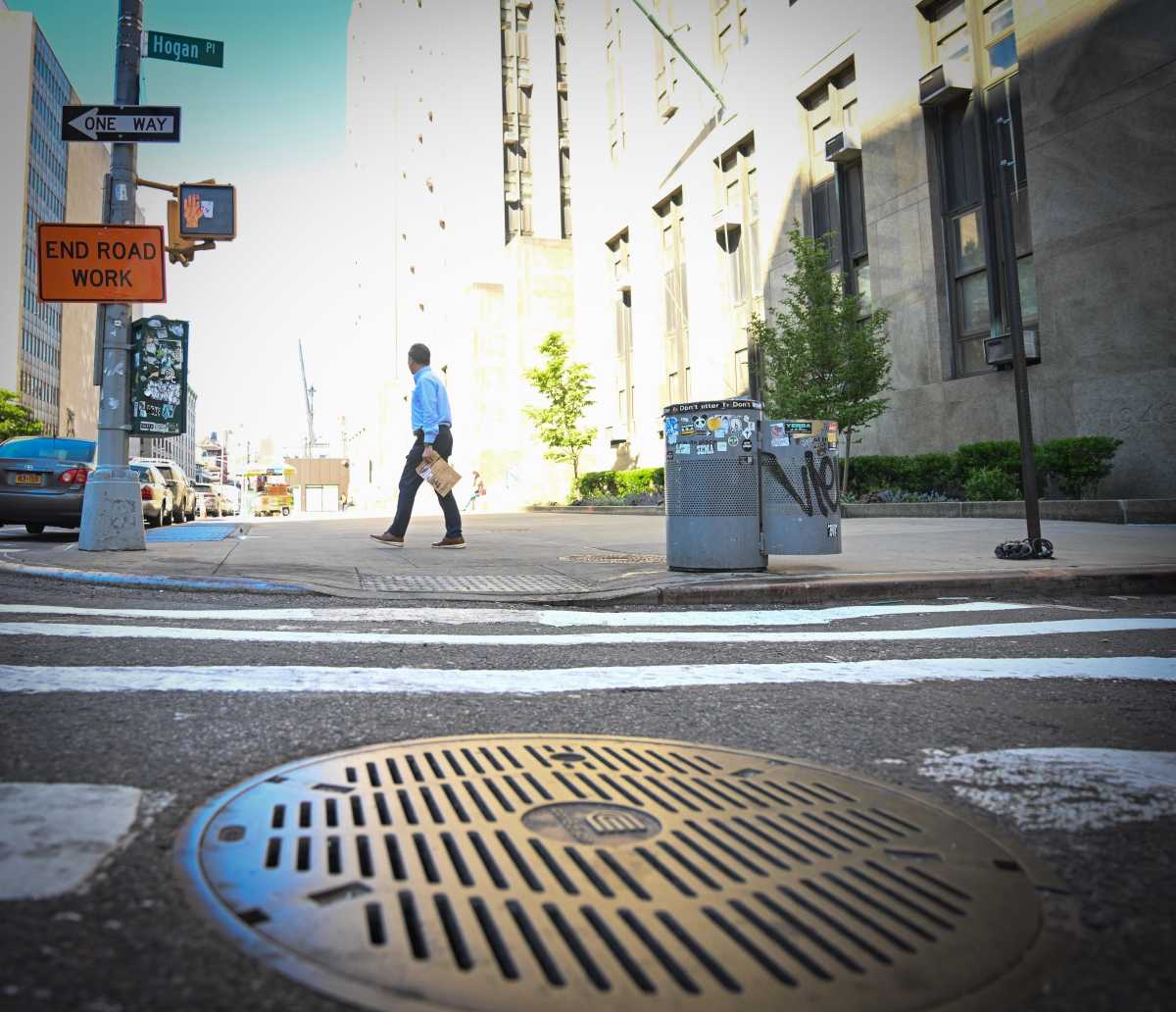 manhole on street in new york