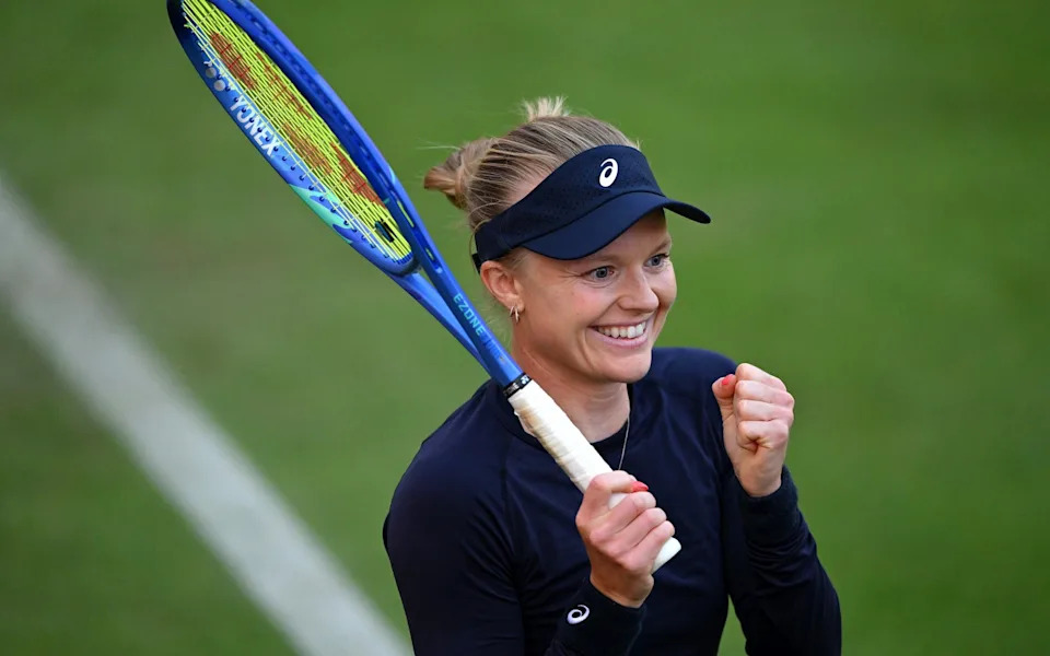 Dart celebrates her win over Samsonova